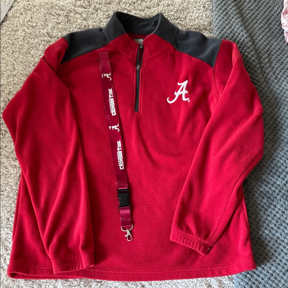 Knights Apparel Alabama Red and Gray Fleece Pullover w/pockets.